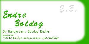 endre boldog business card